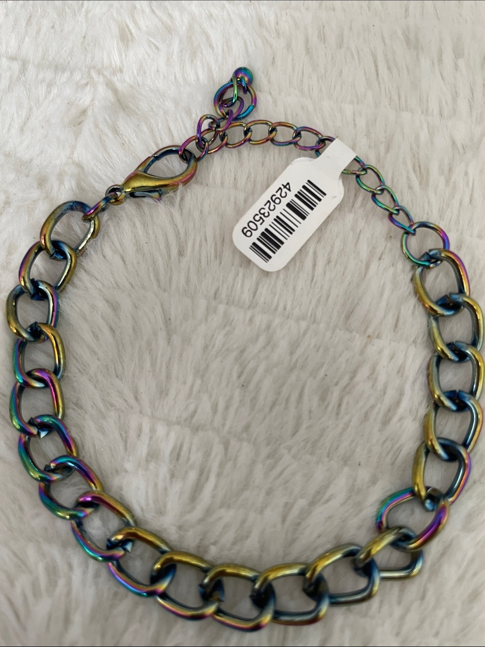 Iridescent Multi-Color Chain Link Bracelet - Women